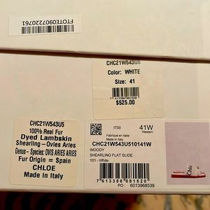 Chloe shearling flat slide size 41W